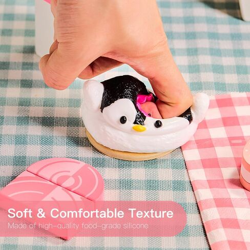 Cute Animals Taba Squishy Toys for Kids & Adults – Kawaii Stress Relief Fidget Sensory Toys, Soft Silicone Squeeze Gifts for Children, Teens, and Adults (Penguin) in Saudi Arabia