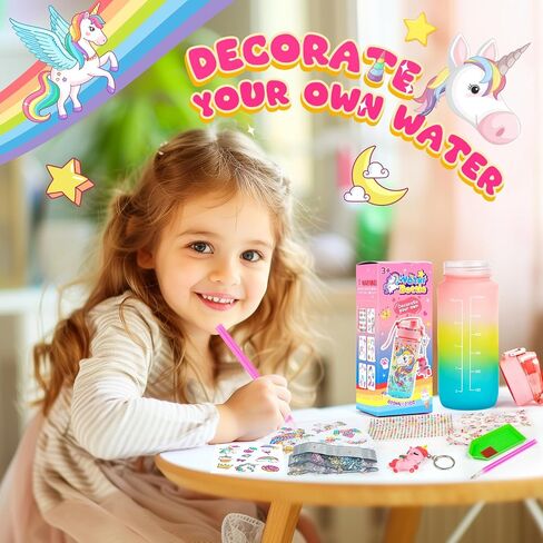 MDCGFOD Decorate Your Own Water Bottle Kits for Girls DIY Water Bottle for Girls Fun Arts and Crafts Gifts Toys Kits for 4-6-8-10 Year Old Girls Kids Birthday Christmas Gifts (Butterfly) in Saudi Arabia