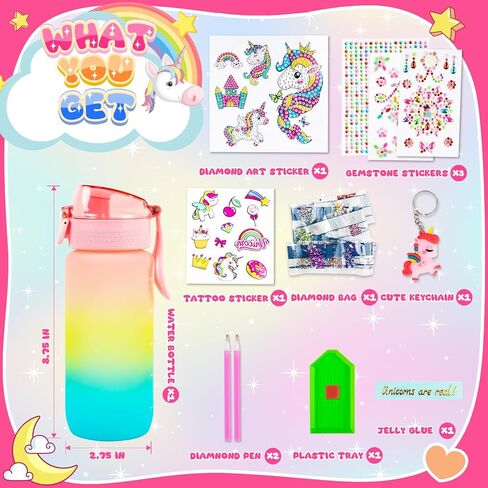 MDCGFOD Decorate Your Own Water Bottle Kits for Girls DIY Water Bottle for Girls Fun Arts and Crafts Gifts Toys Kits for 4-6-8-10 Year Old Girls Kids Birthday Christmas Gifts (Butterfly) in Saudi Arabia