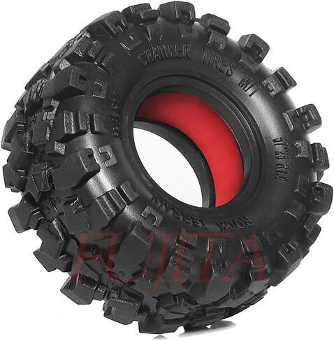 Fujita 1.0 ‘'Crawler Tyre 57 * 26mm مع إدراج سيليكون محسّن من أجل Trx4M F-150 محوري XC-1 RTR SCX24 AX24 FMS FCX24 1/18 1/24 RC Crawler Upgrade (Green) in Kuwait