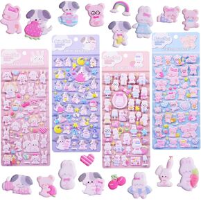3D Puffy Stickers for Kids Toddler Foam Reusable Shark Fish Turtle Dolphin Whale Ocean Sea Creatures Animals Bubble Sticker for Boys Girls Reward Party Favors Holiday Decoration Arts Crafts(4 Sheets)