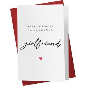 Karto Sweet Birthday Card for Girlfriend Her - Large 5.5x8.5 inch Girlfriend Birthday Cards - Simple