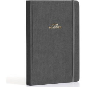 Planner - Daily Planner to Stay on Track, 8.98" x 5.98" Undated Planner with Premium Paper, Hardcover, Eliminate Overwhelm and Achieve Your Goals - Gray Linen