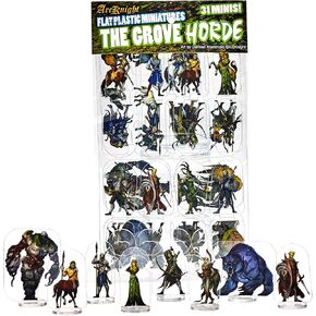 Arcknight Flat Plastic Miniatures: The Grove Horde; 31 Unique Forest-Themed Enemy Minis for DND 5e and Pathfinder; Affordable, Skinny Figurines for Dungeons and Dragons and Other Tabletop RPG Games