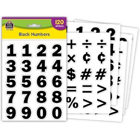 Teacher Created Resources Black Numbers Stickers (TCR3558)