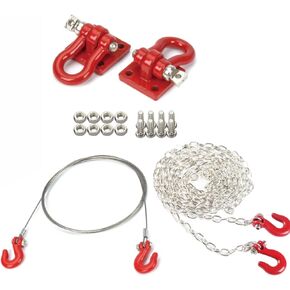 Metal RC Trailer Chain Hook Tow Rope Winch Shackles for 1/10 Crawler Car Axial SCX10 D90 D110 TRX4 TRX6 Redcat Hop-Up Parts