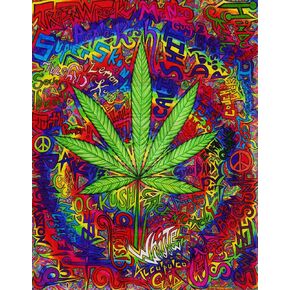 DIY Diamond Painting Kits for Adults Cannabis Leaf Marijuana Herb Weed Ganja Cannabis Leaf Full Drill Painting Arts Craft for Home Wall Decor (Leaf, 12x16inch)
