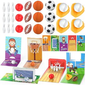 30 PCS Valentines Day Gifts for Kids, Valentines Day Cards with Mini Sports Ball Eraser, Kids Valentines Day Gifts for School Classroom, Valentines Day Gifts for Boys