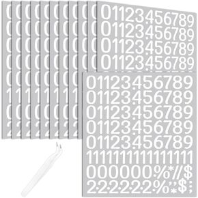White 1-10 Number Stickers, 1296 Pcs/12 Sheets Vinyl Numbers Stickers Labels 1 inch, Numbered Stickers Decal Self-Adhesive & Waterproof for Inventory Storage Organizing Boxes Bins Toolbox Lockers