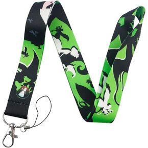 TV Movies Broadway Music Badges Card Holders Keychain for Traveling, Sports and Bags (Green and White)