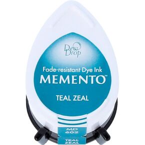 Tsukineko Memento Dew Drop Fade Resistant Dye Inkpad, Teal Zeal