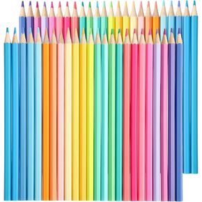 Breling 48 Packs Colored Pencils Oil Pencils Soften Wood Pen for Adult Artists Beginners Drawing Sketching Supplies(Macaron Color)
