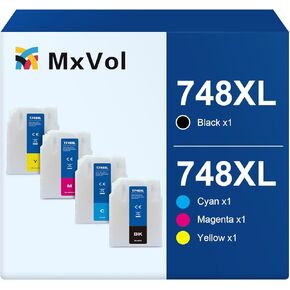 748XL 748 Ink Cartridges High Yield Remanufacture Replacement for Epson 748XL 748 T748XL T748 for Workforce WF-6530 WF-6590 WF-8590 WF-6090 WF-8090 Printer Ink T748XL120 T748XL220 T748XL320 T748XL420