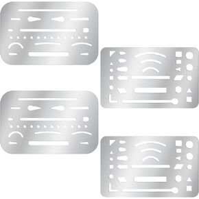 4pcs محو الدروع ، قالب رسم احترافي من الفولاذ المقاوم للصدأ دروع أدوات صياغة أدوات صياغة الأدوات للتصميم الميكانيكي للتصميم الميكانيكي