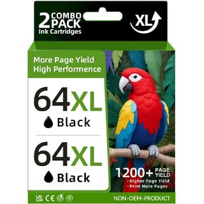 64XL خراطيش الحبر الأسود الأسود متوافق مع HP 64 XL حبر خرطوشة BALCK عالية العائد حبر 64 XL FIT لصورة الحسد 7855 7858 7155 7120 6252 6255 7800 7100 7158 7164 لـ Tango Printer
