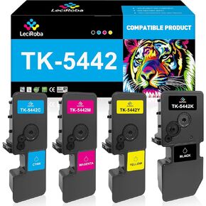 LeciRoba TK5442 TK-5442 TK-5442K TK-5442C TK-5442M TK-5442Y Toner Cartridge for Kyocera TK5442 TK-5442 K C M Y for Kyocera ECOSYS MA2100CWFX MA2100CFX PA2100CWX PA2100CX Printer Ink (4-Pack)