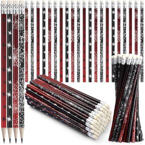 Teling 48 Pcs Colorful Pencils Theme Party Favors Fun Pencils in Bulk with Eraser Wooden Number 2 Graphite for Students School Classroom Birthday Supplies