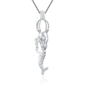 Mermaid Cage Pendants for Pearl Jewelry Making Sterling Silver, Design Pearl Cage Pendants for Women