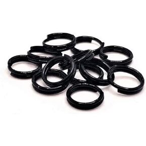100Pcs Black Mini Split Jump Ring with Double Lops Small Round Metal Key Rings Connectors for Making Handwork Charms Pendants Key Chains Ornaments DIY Crafts Accessories (6mm)