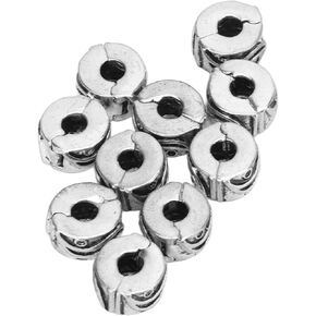 Stopper Beads, 10pcs Antique Silver Alloy Base Easy to Use DIY Clip Lock Beads Non Slip Positioning Versatile Use fit European Charm Bracelet Clip Lock Clasps Beads for DIY Bracelet Jewelry(Style 2)