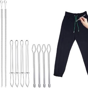 10pcs Rope Threader, 3 Designs Drawstring Threader Tool Set Bodkin Sewing Tool Easy Insert Drawstring DIY Rope Threader Clip Replacement Drawstring for Hoodies Sweatpants