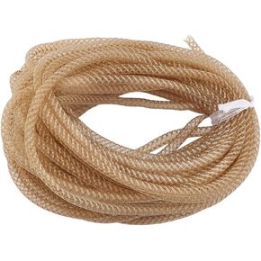 PH PandaHall 25 Yards Gold Mesh Tube 8mm Mesh Tube Deco Flex Decorative Mesh Tubing Flexible Tube Ribbon for Craft Gift Wrapping Wreaths Bouquet Centerpieces Party Wedding Birthday Decor
