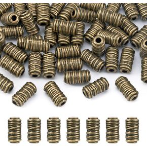 Craftdady 100Pcs Antique Bronze Flat Round Spiral Spacer Beads Tibetan Vintage Tiny Metal Flat Coin Disc Vortex Beads 8x4mm for Jewelry Craft Making Hole: 1.5mm