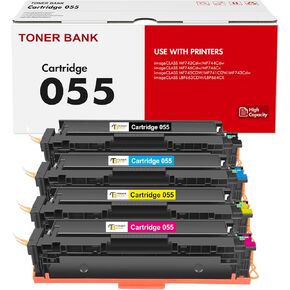 055 Toner Cartridge Set 055H MF743Cdw MF741Cdw Compatible for Canon 055 055H Color ImageCLASS MF743Cdw MF741Cdw MF741c/743c Printer Ink with Black Cyan Magenta Yellow