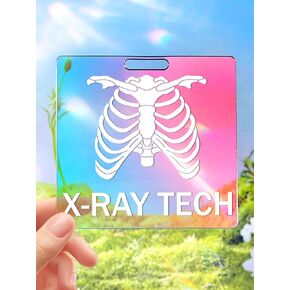 Plifal X-RAY Badge Buddy Card Holder - Nurse Nursing Accessories Laser Skeleton Print Colors Horizontal ID Identification Tags for Hospital Student Medical Work