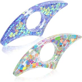 2pcs Book Page Holder Thumb,Book Holder Thumb,Glitter Heart Crystal Resin Thumb Book Holder,Sector Book Opener Book Thumb Holder for Reading,Birthday Party Wedding Gifts, Colorful
