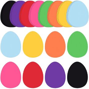 MixTeach 200 Pcs Easter Egg Cutouts Paper Egg Shapes 4 Inch Assorted Color Easter Egg Paper Die Cuts Classroom Decoration for Spring Easter Party Bulletin Board Decor School DIY Craft Projects