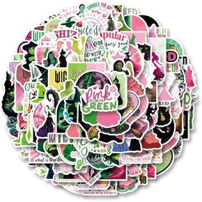 126Pcs Wicked Stickers Pack, Musical Play Aesthetic Vinyl Waterproof Decals for Water Bottle,Laptop,Phone,Skateboard,Scrapbooking,Bumper Decor for Kids Teens Adults Fans for Party Supply Decor