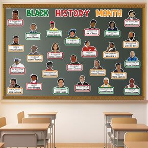 Laffact 89Pcs Black History Month Bulletin Board Decorations Set Black History Month Inspirational Quotes Posters African American Celebration Decor for School Classroom Educational Library Office