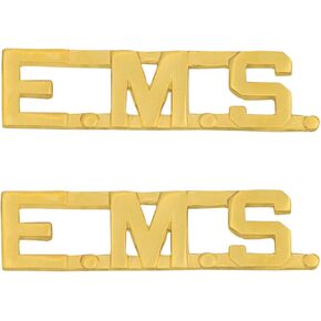 Smith & Warren 1/2" E.M.S Letters Collar Rank Insignia Pin Gold Finish Emergency Medical Service Uniform Pin