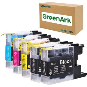 GREENARK Compatible Ink Cartridge Replacement for Brother LC75 LC71XL High Yield Ink Work for Brother MFC-J280W MFC-J425W MFC-J6510DW MFC-J6710DW MFC-J6910DW (2 Black, 1 Cyan, 1 Magenta, 1 Yellow)