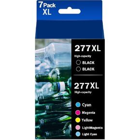 277 T277 277xl Ink Cartridges Remanufactured for 277 277xl Ink cartridges for 277xl 277 to use with XP-960 XP-850 XP-860 XP-950 XP-970 Printer (7-Pack, 2BK 1C 1M 1Y 1LC 1LM)