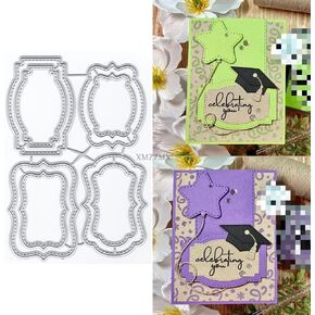 Shadow Lace Label Metal Cutting Dies for Card Making, Paper Embossing Die Cuts Kit Templates Supplies, Photo Frame Album DIY Scrapbooking Stencils Sets
