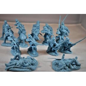 Toy Soldiers of San Diego Civil War Union Infantry Greatcoat Plastic Army Men: 16 Light Blue 54mm Figures - 1:32 Scale