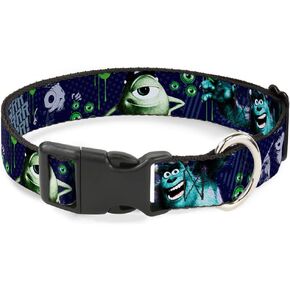 Buckle-Down Plastic Clip Collar - Monsters University Sully & Mike Poses/GRRRRR! - 1" Wide - Fits 15-26" Neck - Large