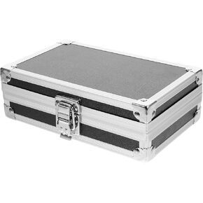 Multipurpose Tool Mini Aluminum Case, 4.2inch Metal Briefcase with Lock, Hard Aluminum Carrying Case for Men, Universal Portable Tool Case for Laptop/Cosmetic/Instrument/DJ, Black