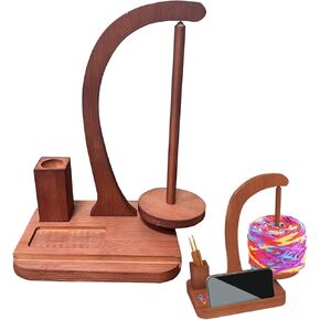 HEDIROLL，Wooden Yarn Holder，Magnetic Yarn Holder with Magnetic Design and Mobile Phone Holders，Ideal Yarn Holder Suit Like Knit Item People.