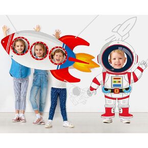 صورة فضائية Prop Selfie Frame Party Decor Fabric Rocket Rocket Rocket Photo Photo Photo Booth Props Space Background Party Party Supplies for Boys Birth