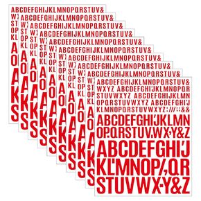 Dvobez 1800 Pieces Mix Size Letter Stickers, 10 Sheets Vinyl Alphabet Stickers, Waterproof Stick On Letters for Arts, Crafts, Mailboxes, Poster Board and Classroom Organizing - Red