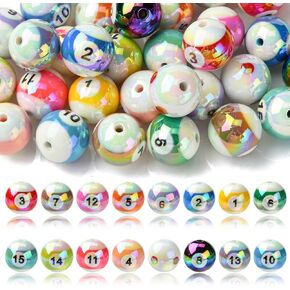Ornazy 32pcs راتنجات راتنج راتنجات ملونة حبات راتنجات راتنجات 16 مم حبات Bubblegum Beads الرياضية