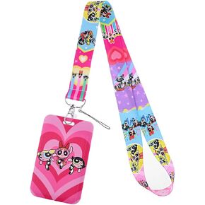 Cartoon Cute Anime Lanyard Keychain, Anime ID Badges Key Lanyard for ID Card Holder, Cell Phone Case