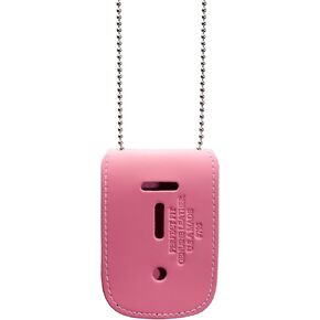 Perfect Fit Shield Wallets Leather Police Badge Holder with Neck Chain for Police Badge and ID, Universal Rectangle Badge Shield and ID Necklace, Pink Leather Special Edition Breast Cancer Awareness