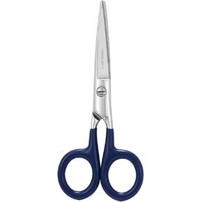 Small Sharp Embroidery Scissors - 5" Precision Tiny Stainless Steel Detail Needlework Shears for Sewing Trimming Fabric Thread Yarn, Comfort Blue Grip Stitchwork Scissors