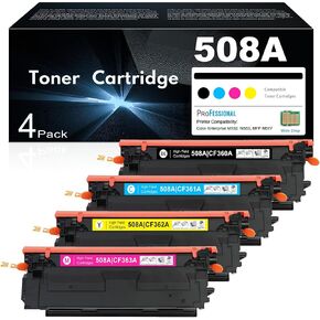 508A Toner Cartridge 4-Pack (with Chip) Replacement for HP 508A Toner Cartridge Set Color Laserj Enterprise M552, M553, MFP M577 Series | CF360A CF361A CF362A CF363A