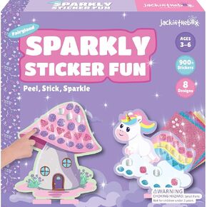 jackinthebox Art and Craft Activity Kit, Sparkly Sticker Fun Fairyland, DIY Stickers for Kids, Toys for Story Telling, Mess Free Peel and Stick Mosaic Kit, Great Gifts for Girls & Boys Age 3 4 5 6