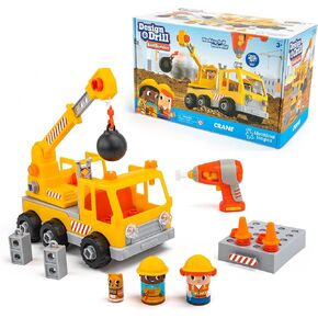 Educational Insights Design & Drill Bolt Buddies Crane Take Apart Toy with Electric Toy Drill, Preschool STEM Toy, Boys & Girls Ages 3+